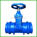 Cast iron socket end resilient gate valve for PVC pipe